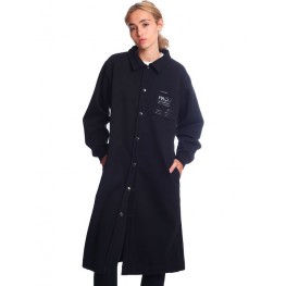 Paco & Co Μακριά  Γυναικεία Ζακέτα με Κουμπιά σε Μαύρο Χρώμα